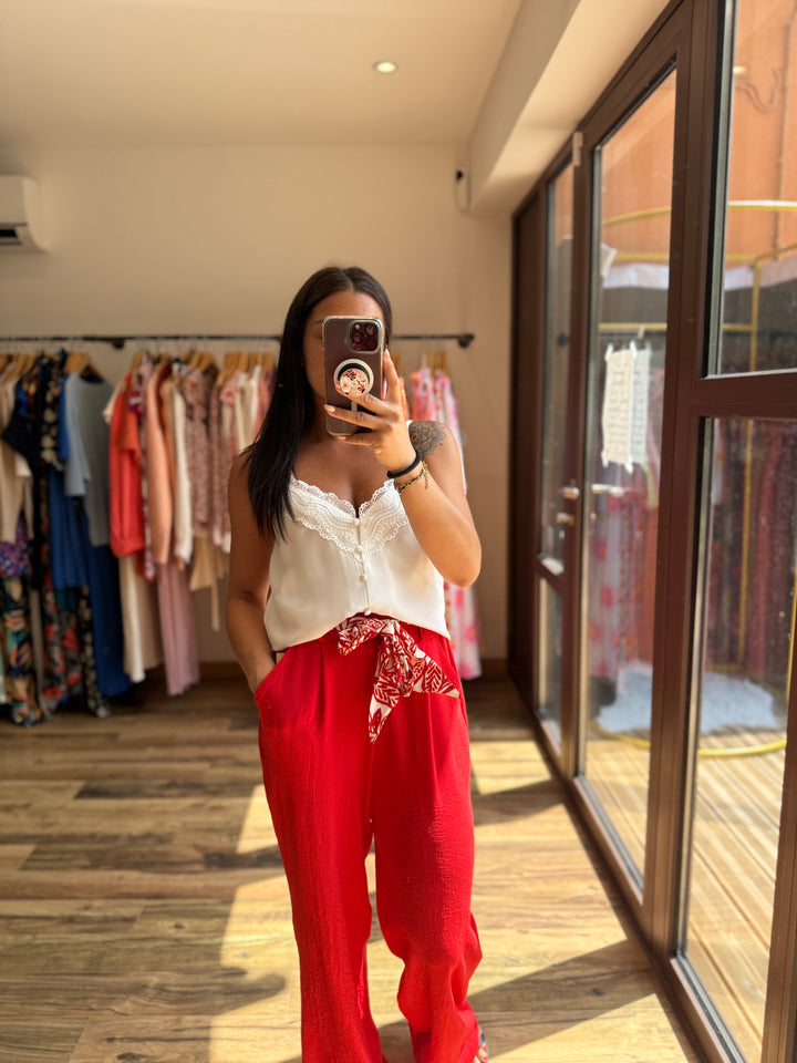 Pantalon Eliam rouge