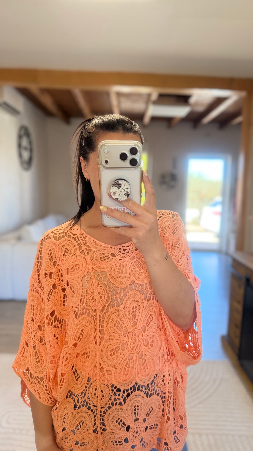 Top crochet orange