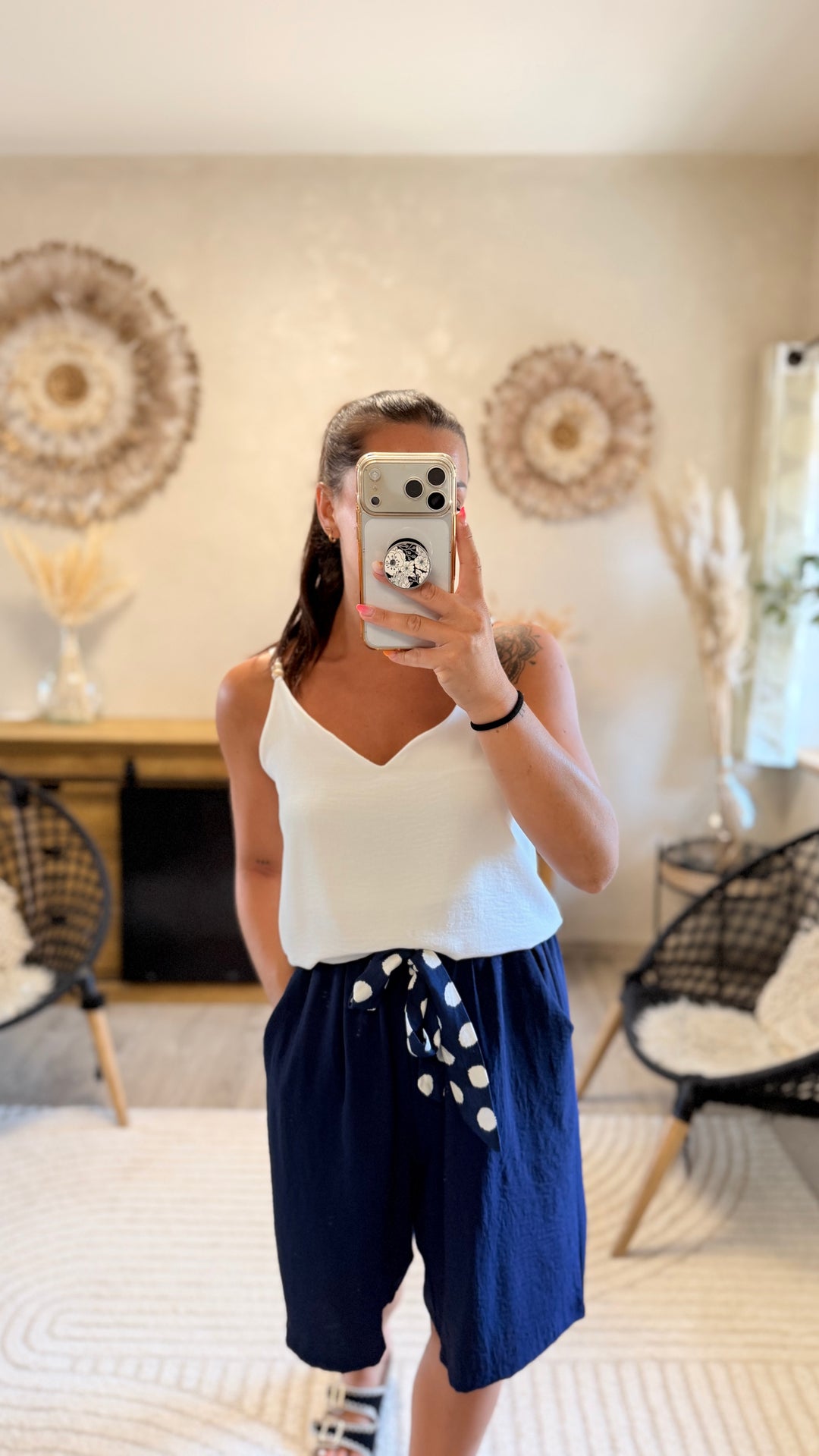 Top perle blanc