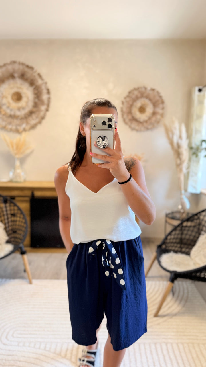 Top perle blanc