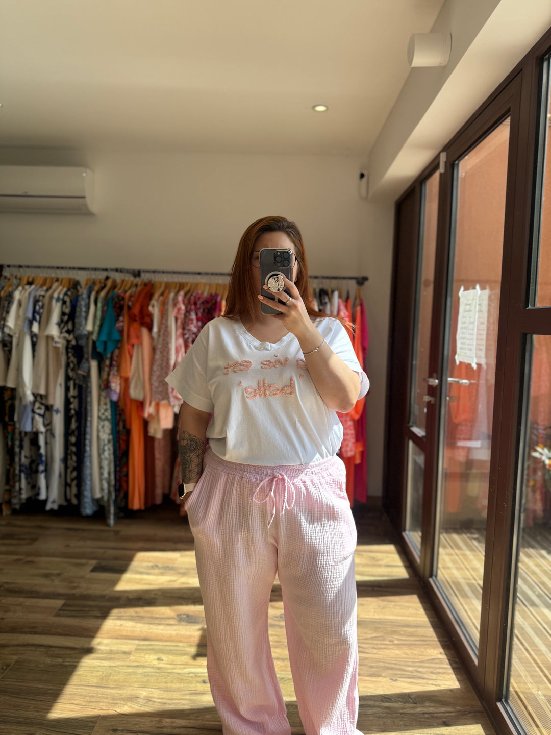 Teeshirt la vie est belle CURVY rose