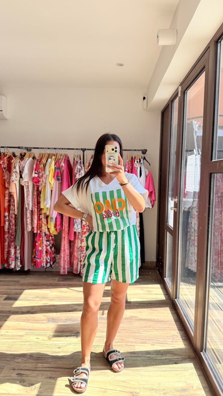 Teeshirt Ciao Bella vert CURVY