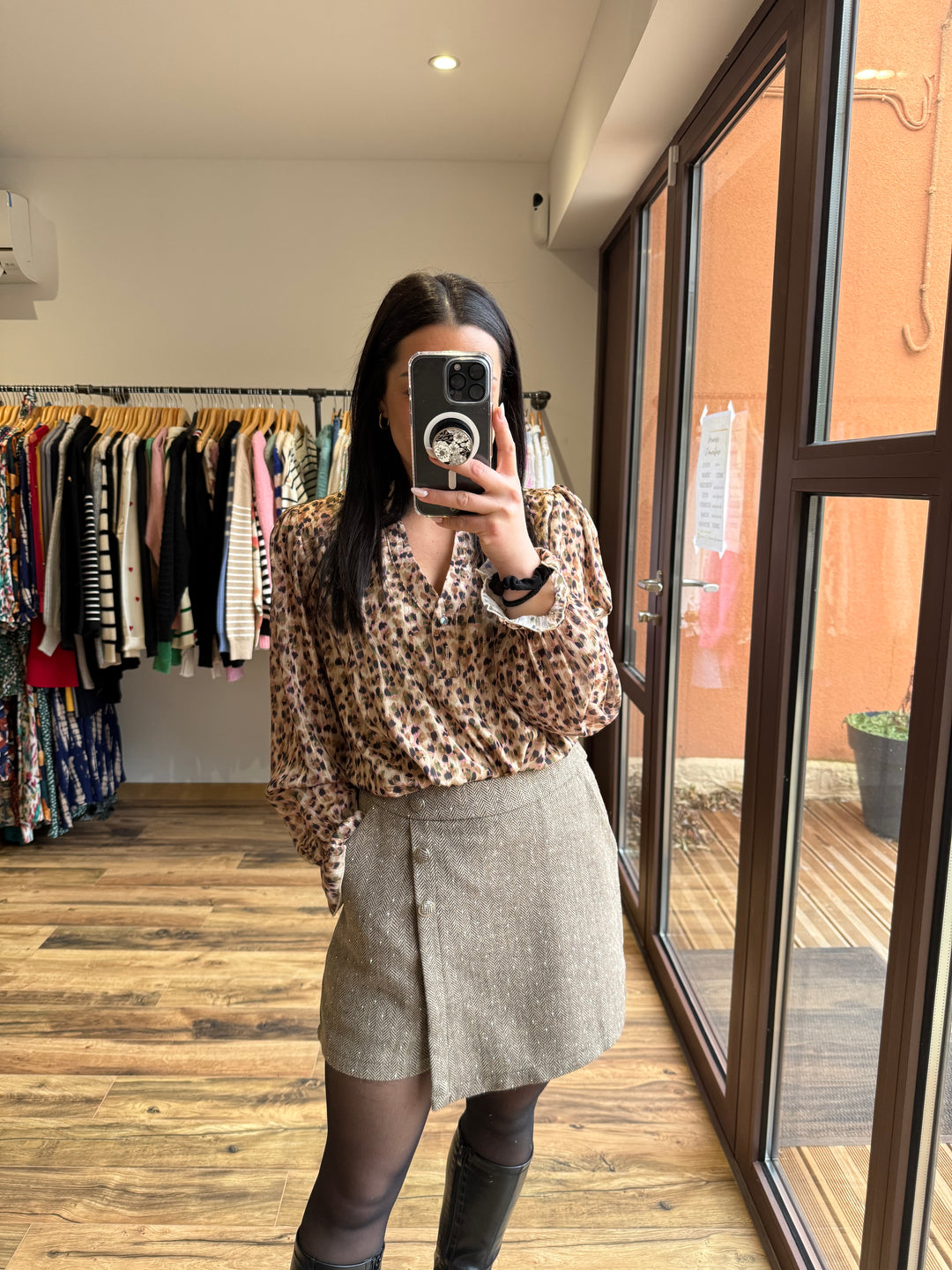 Jupe short Jule café