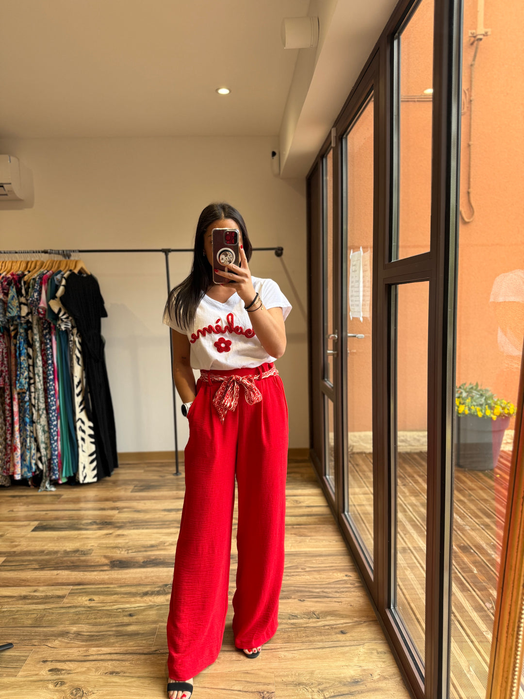 Teeshirt bohème rouge