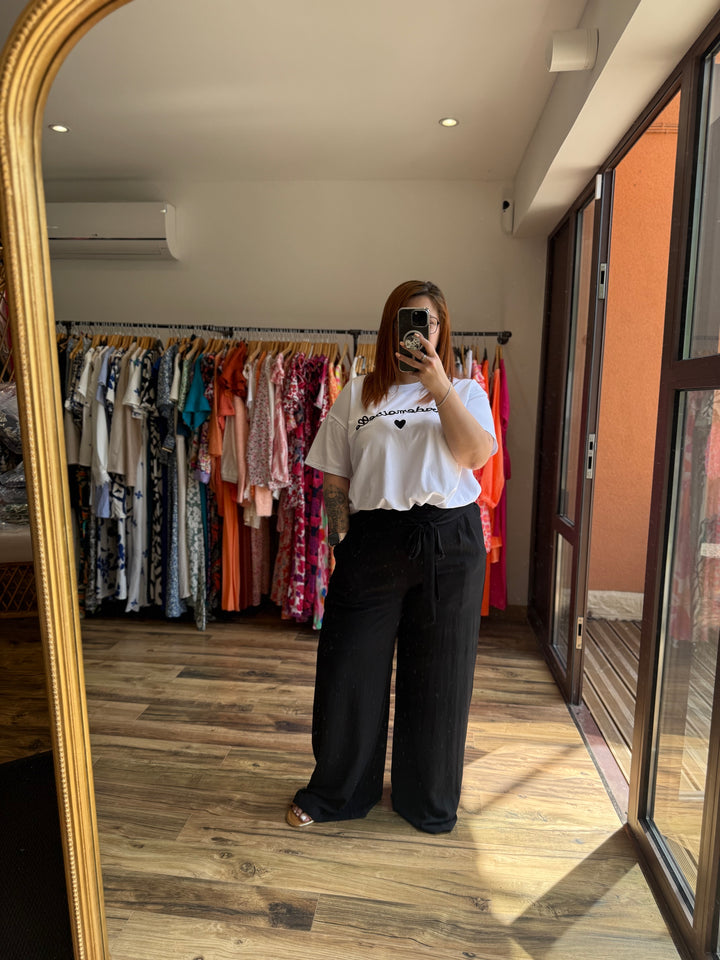 Pantalon fluide noir CURVY