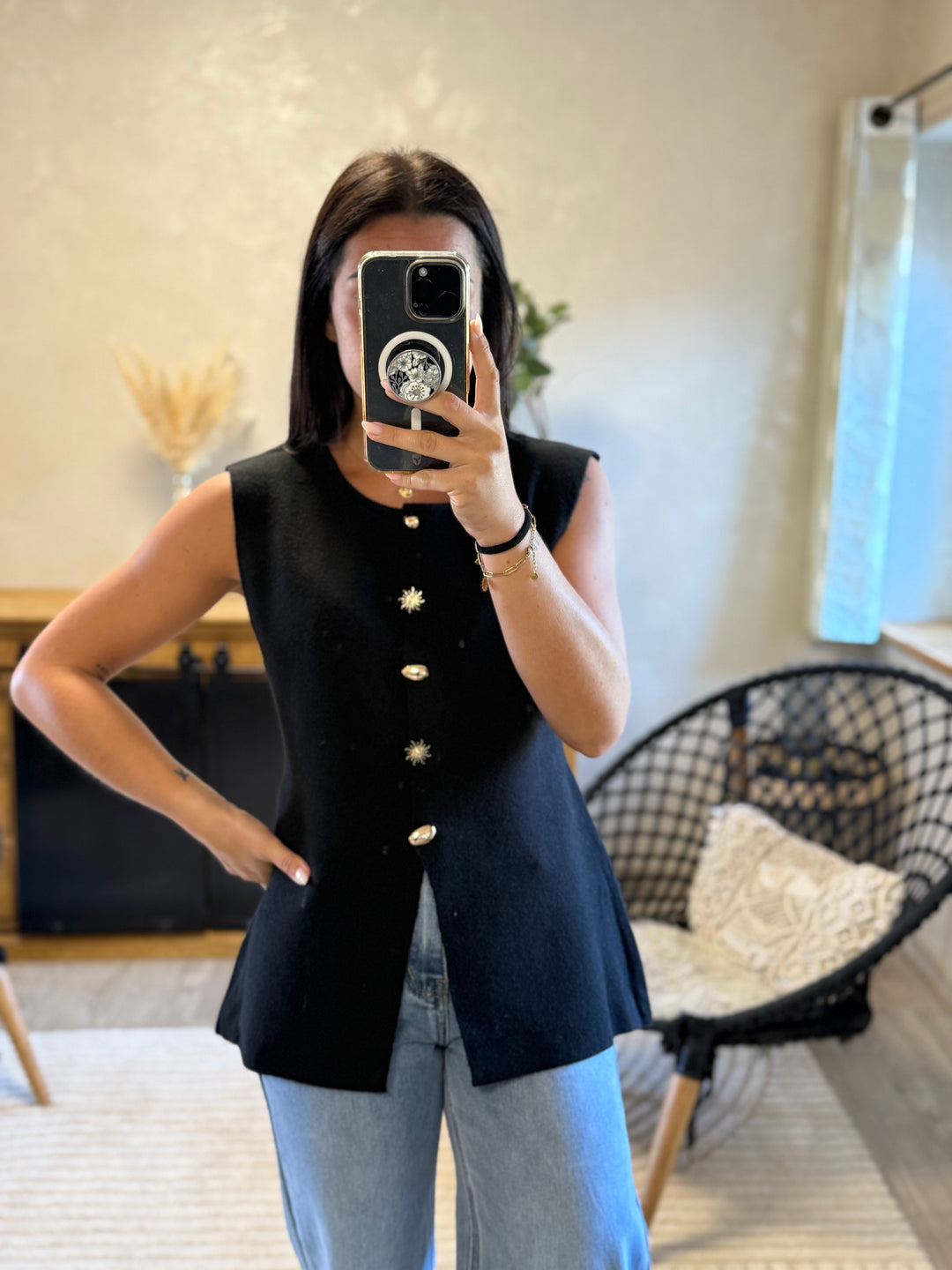 Pull sans manches Sady noir