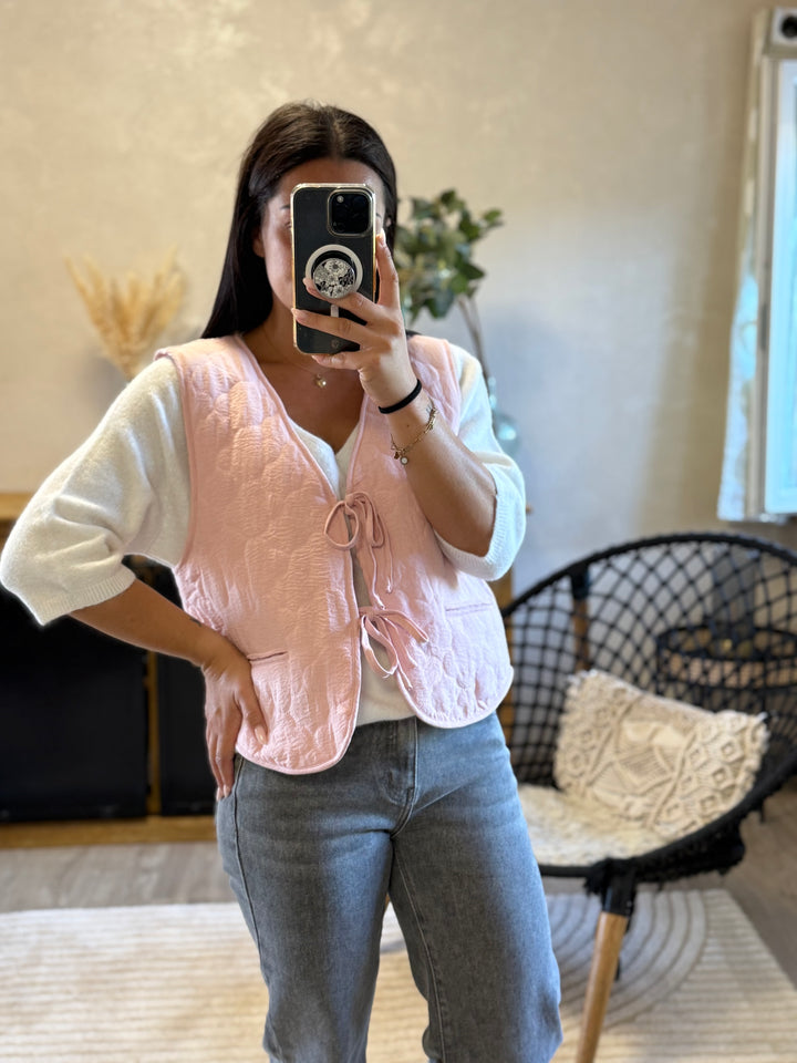 Gilet sans manches rose Emma