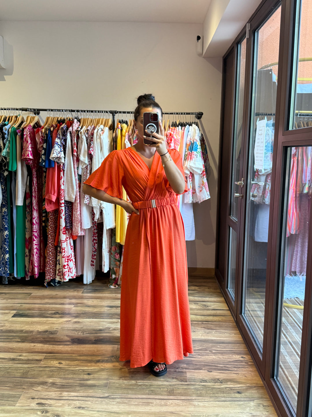 Robe longue Victor orange CURVY