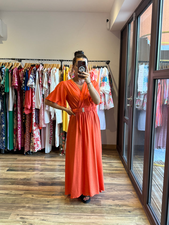 Robe longue Victor orange CURVY