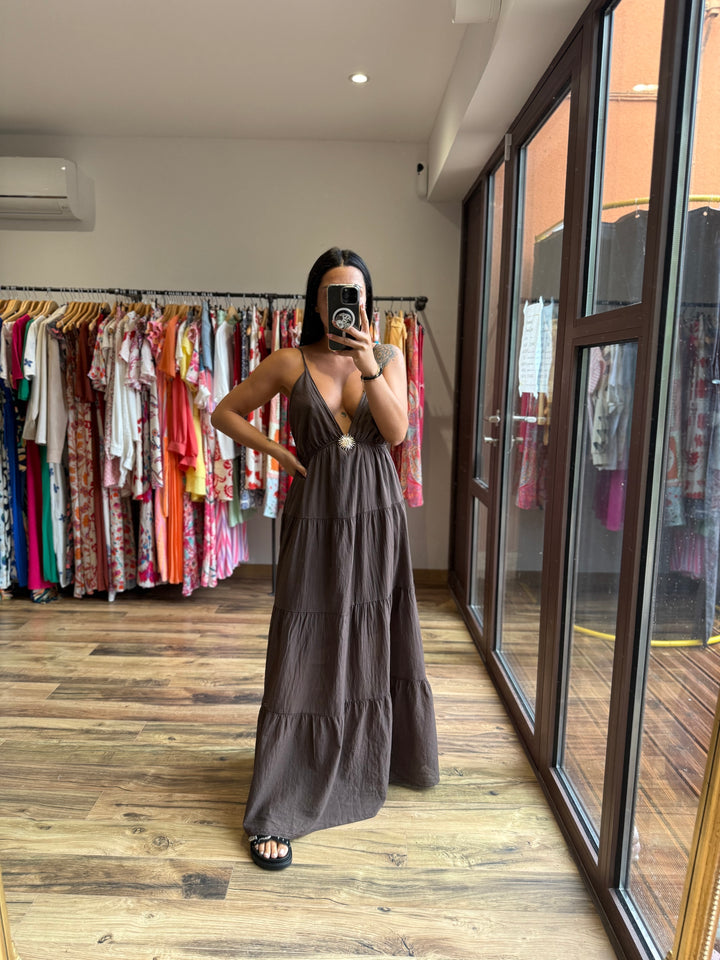 Robe longue graciella chocolat