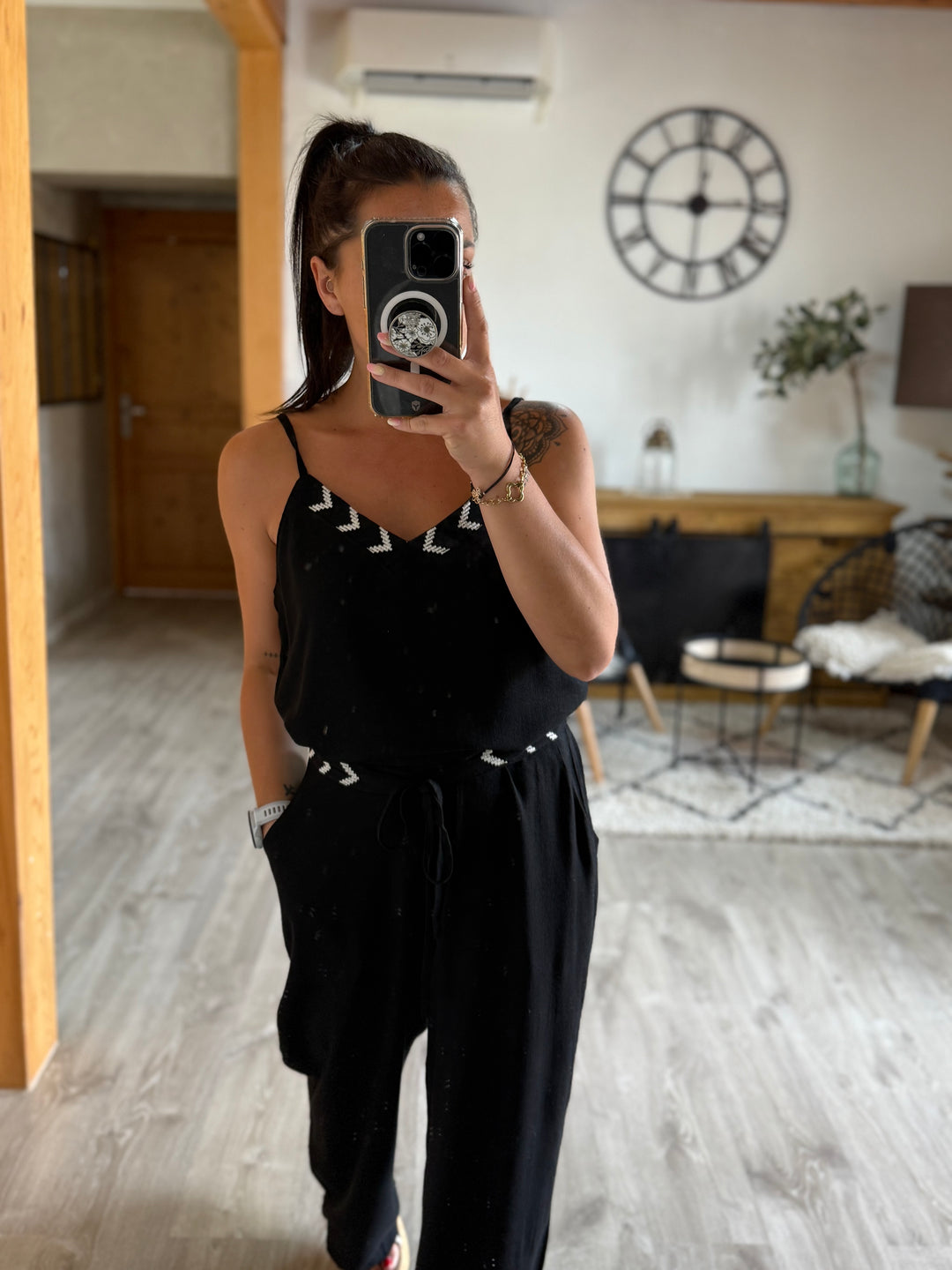 Pantalon en lin Molina noir