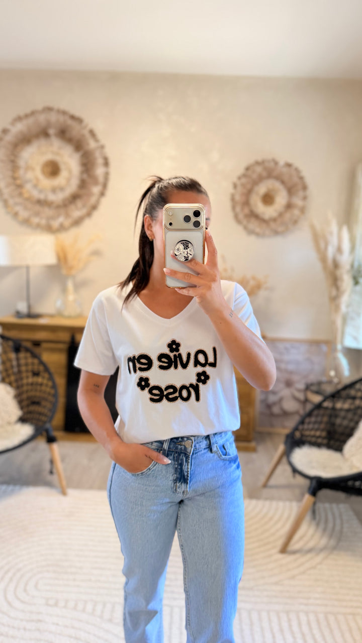 Teeshirt la vie en rose Noir