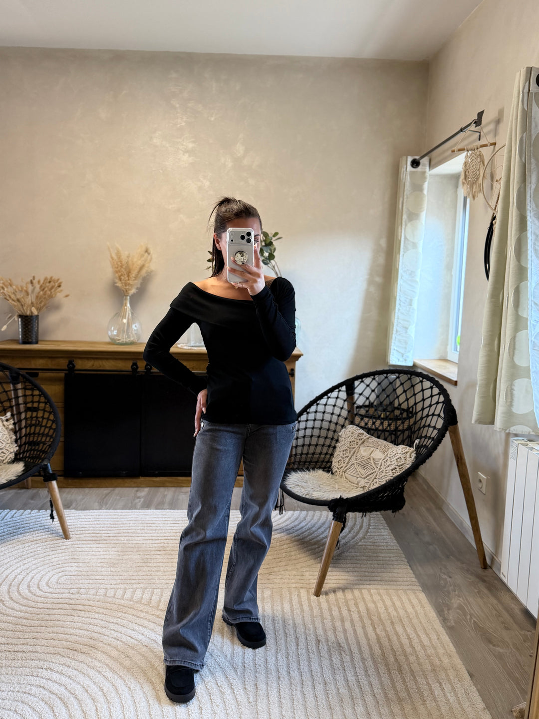 Jean flair Valentin gris