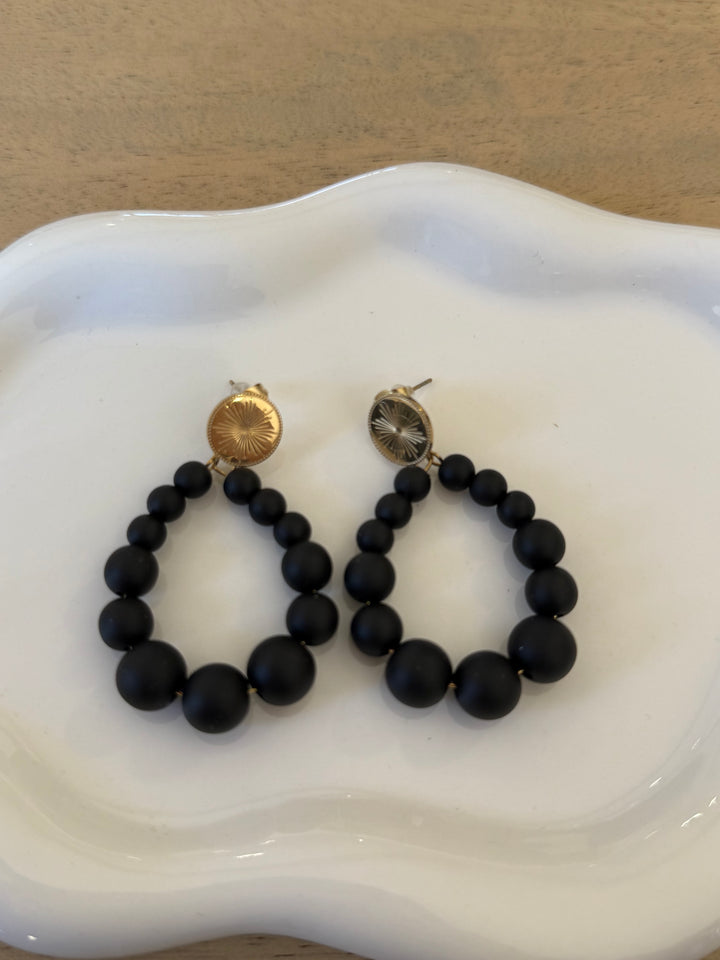 Boucles d’oreilles noir mat