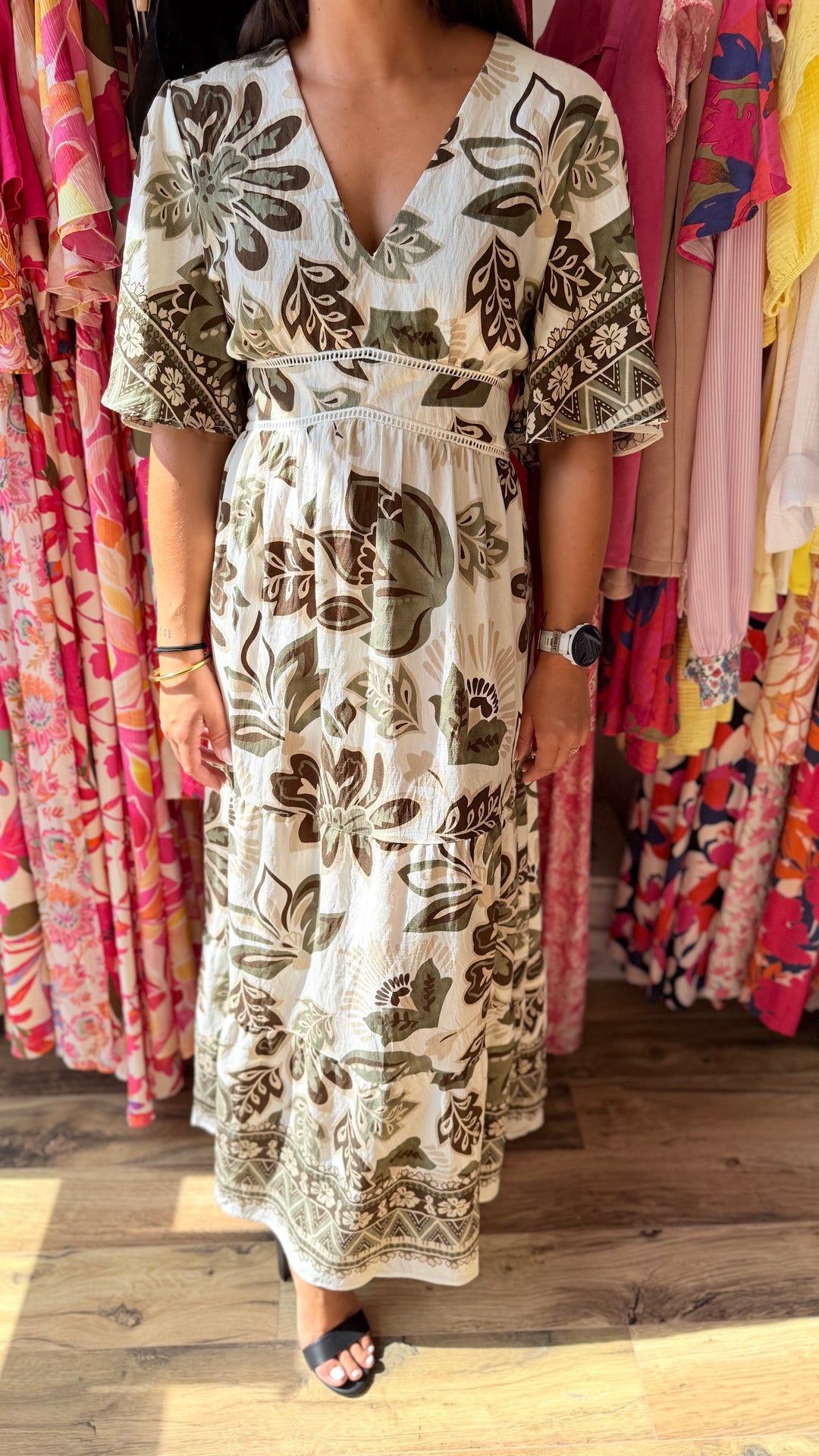 Robe longue Coline CURVY Kaki
