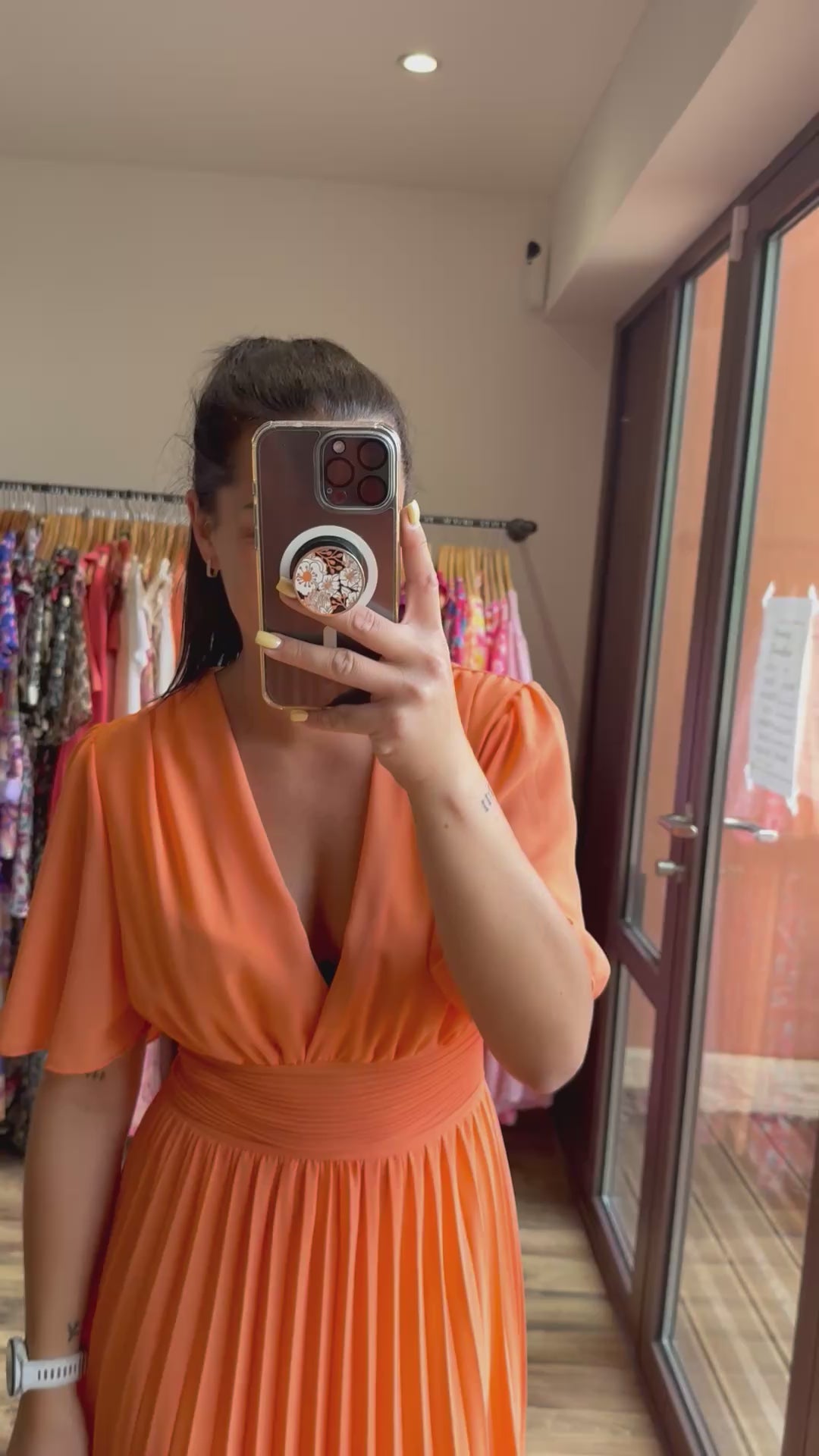 Robe longue Aglaé orange