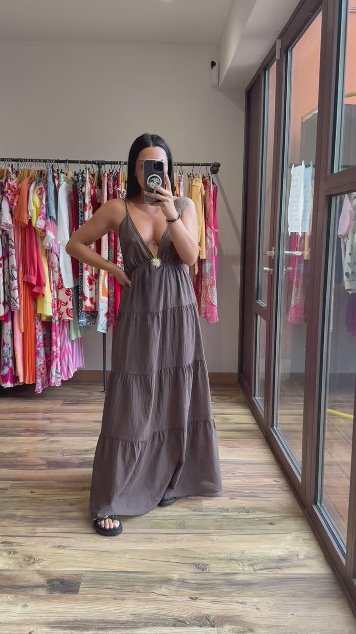 Robe longue graciella chocolat