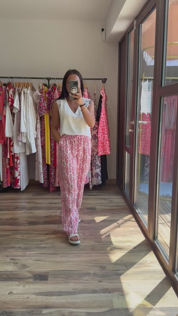 Pantalon Oria rouge CURVY