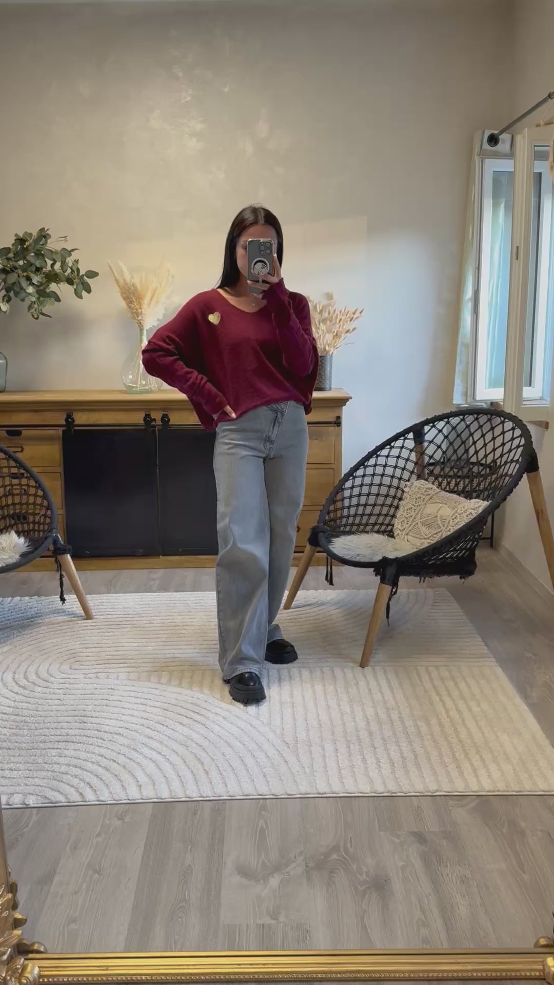 Pull Veronica bordeaux