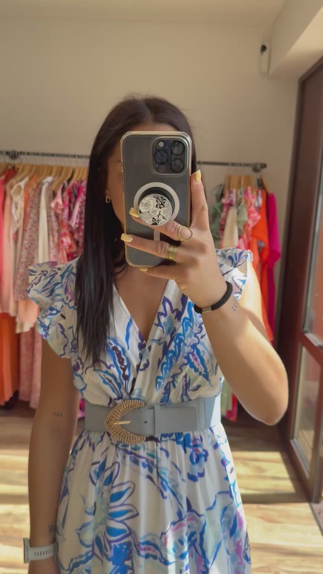 Robe longe Almeria bleu