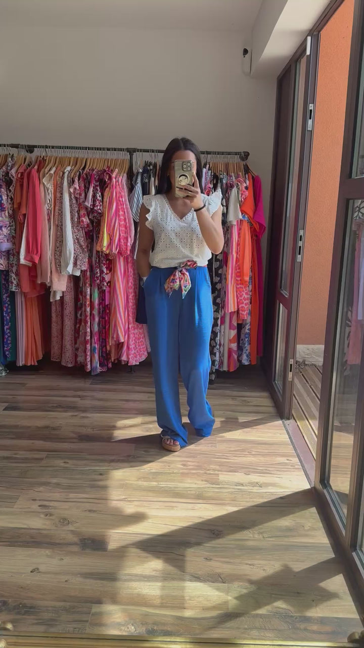 Pantalon Eliam bleu bic