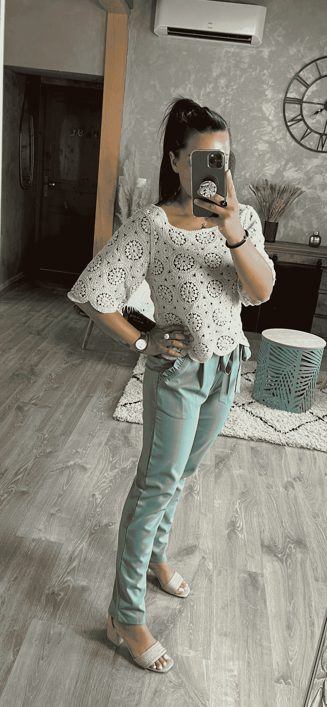 Pantalon Joule vert d’eau
